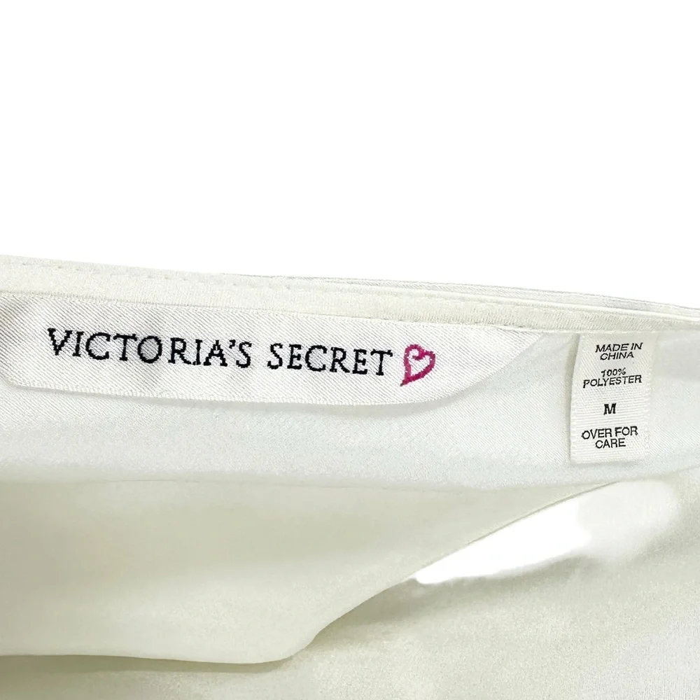 VICTORIA’S SECRET Nightgown Vintage Satin Pearl Beaded Bridal White